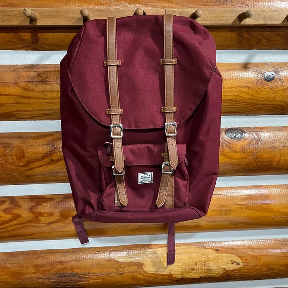 Herschel Supply Company Burgundy Backpack with Brown Accents - Picture 1 of 10
